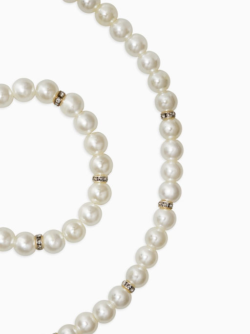 Цена за 2 шт. Набор детский «Выбражулька» 2 предмета: бусы, браслет, жемчуг стразы, цвет белый