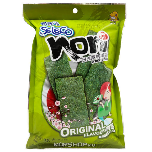 Жареная морская капуста в листах (оригинальный вкус) Seleco, Таиланд, 36 г Акция