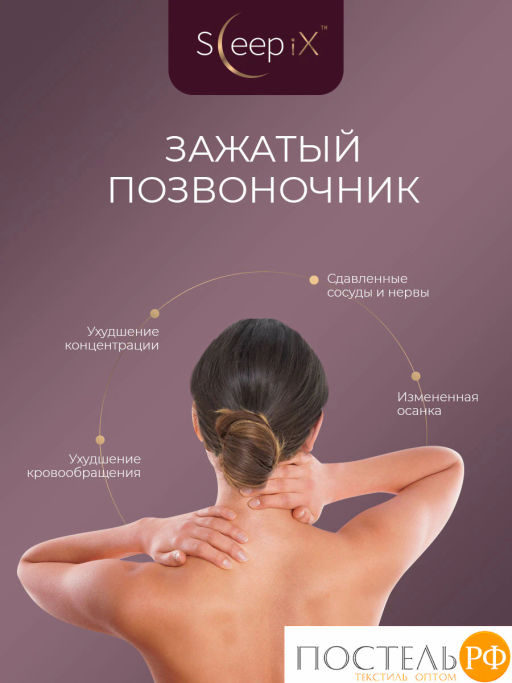 Подушка анатомическая SLEEPIX ДЖУН ЭРГО КУЛ с охл.гелем плстр/пенополиуретан, бел - Sleep ix фото 11
