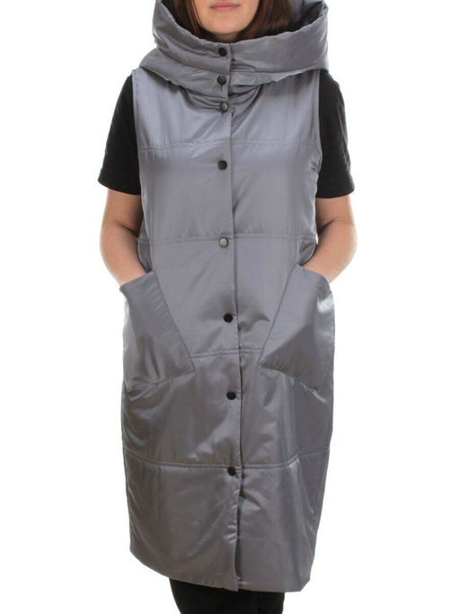 M006 GRAY Жилет женский демисезонный (100 гр. синтепон) - Фабричный китай фото 2