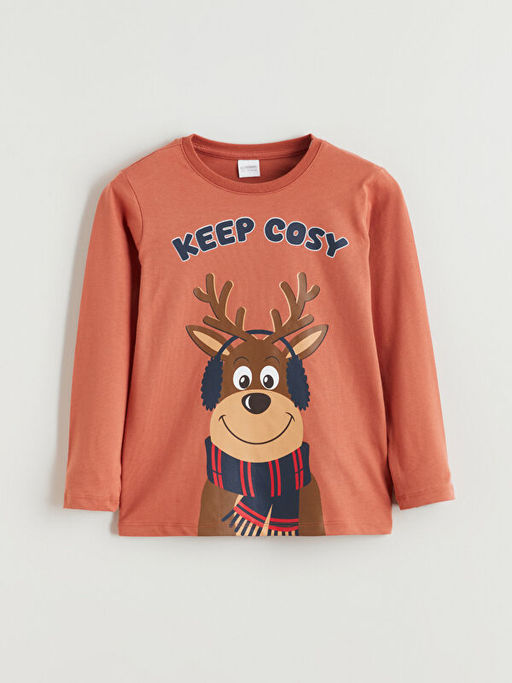 Bisiklet Yaka Y?lba?? Temal? Erkek ?ocuk Pijama ?st