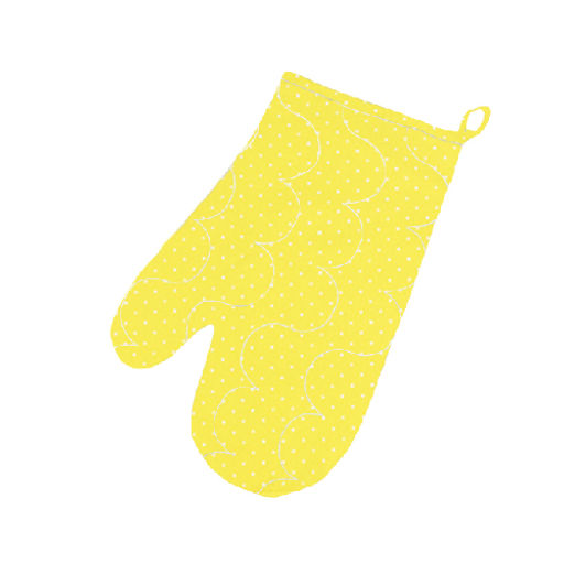 Прихватка Рукавичка 30х17 Радушная хозяйка, рогожка, 100 % хлопок, Горошек желтый