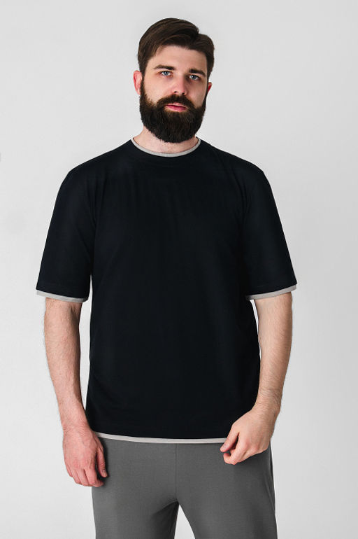 Арт. 67128/5 Футболка мужская 48-56 (5 шт) Цвет:черный - Идеал фото 3