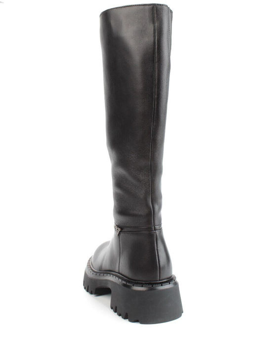 02-FJ725-1M BLACK Сапоги зимние женские (натуральная кожа, байка, натуральный мех)