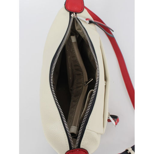 Сумка женская искусственная кожа ADEL-279/ММ. 1отдел+плеч/рем. беж/син/красн флотер 259619 - Adelia фото 3