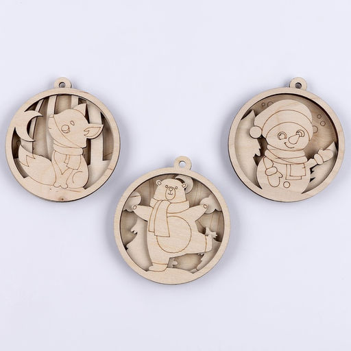 Роспись по дереву «Новый год! Подвески на ёлочку»