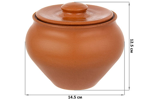 Набор 2 горшков 0,9 л 14,5*14,5*12,5 см TerraCotta с крышкой для запекания терракота - Elan gallery фото 2