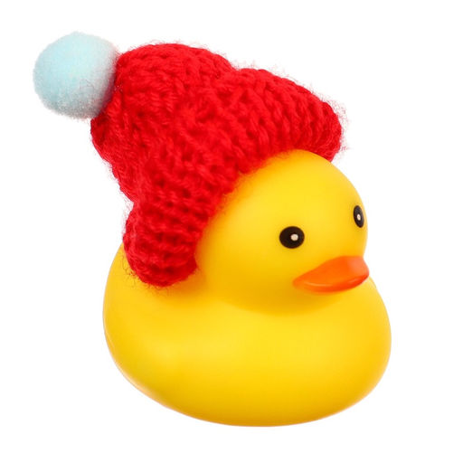 Резиновые игрушки для ванны Крошка Я «Уточки в шапке», 4 см, с пищалкой, в наборе 2 шт.