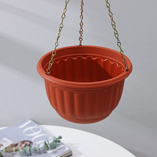 Кашпо для цветов подвесное с дренажной сеткой «Веста», 2 л, пластик, коричневое