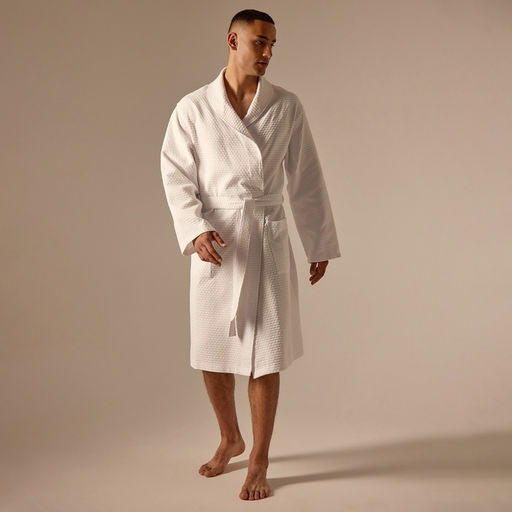 Халат вафельный мужской SL HOME: Waffle «Блан де Блан», размер XL, хлопок 100%, белый