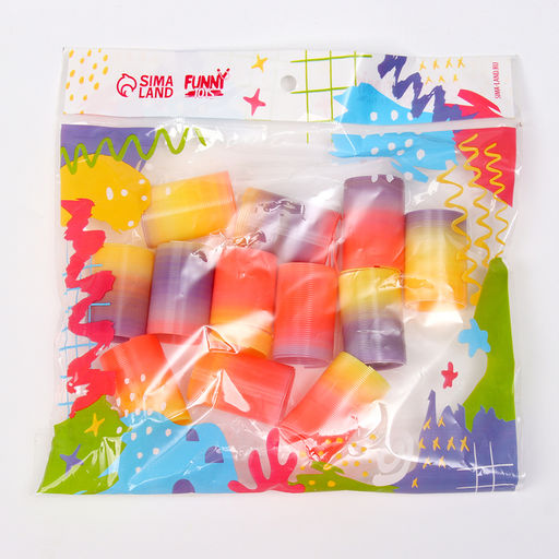 Цена за 12 шт. Пружинка радуга Спиралька, цвета МИКС - Simaland фото 4