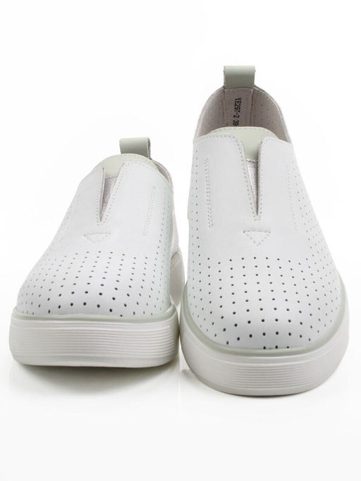 06-YE297-1 WHITE/OLIVE Туфли летние женские (натуральная кожа)
