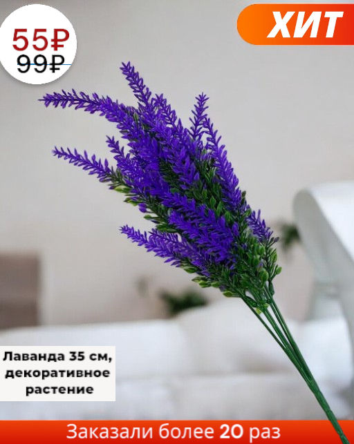 Декоративное растение Buro Лаванда 5 высота 35 см  фото 7