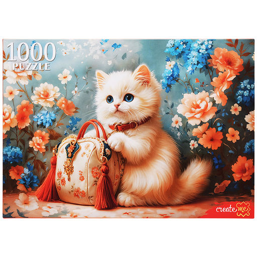 Пазлы 1000 "Кошка  с сумочкой"