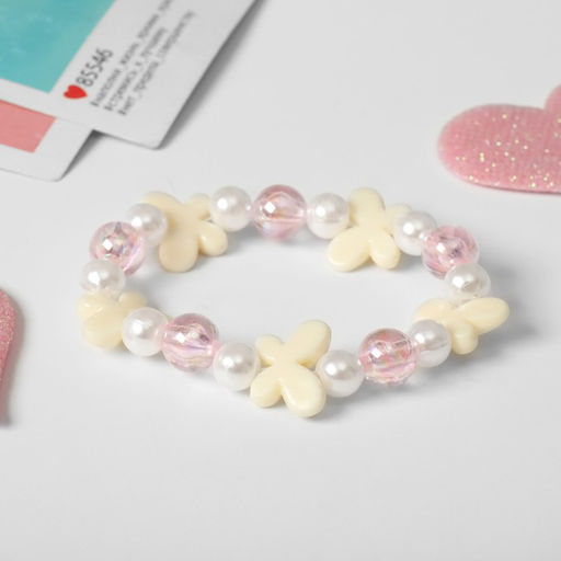 Цена за 6 шт. Браслет детский «Выбражулька. Бабочка», d=6 см, желтый