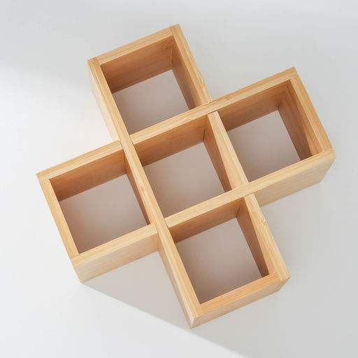 Набор банок стеклянных для сыпучих продуктов с бамбуковыми крышками Эко, 350 мл, на подставке, 5 шт - Simaland фото 5