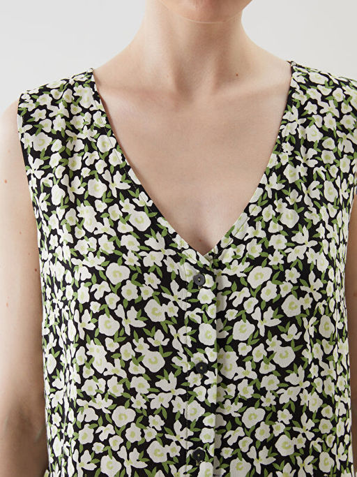 V Yaka ?i?ekli A Kesim Elbise