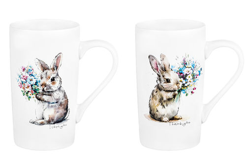Набор 2 кружек 500 мл 13*8,5*14,5 см Кролики, фарфор - Elan gallery фото 4