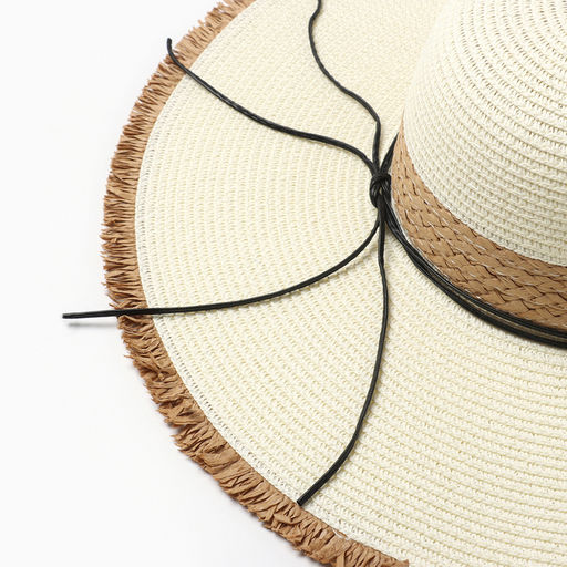 Шляпа женская MINAKU, цвет белый, коричневый, размер 58