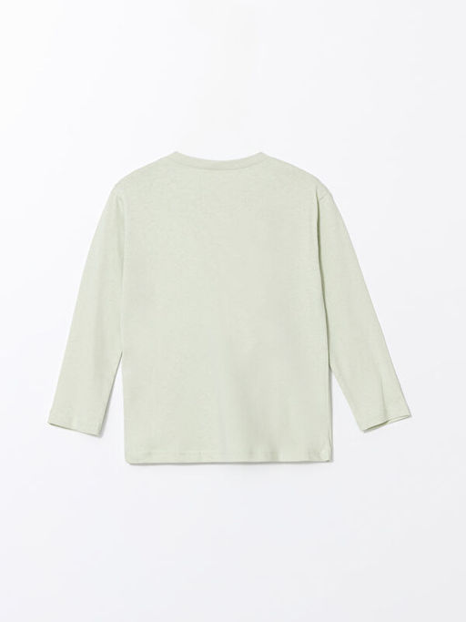 Bisiklet Yaka Uzun Kollu Bask?l? Erkek Bebek Ti??rt - Waikiki фото 2