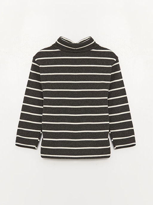 Bal?k?? Yaka Uzun Kollu ?izgili Erkek Bebek Ti??rt - Waikiki фото 2