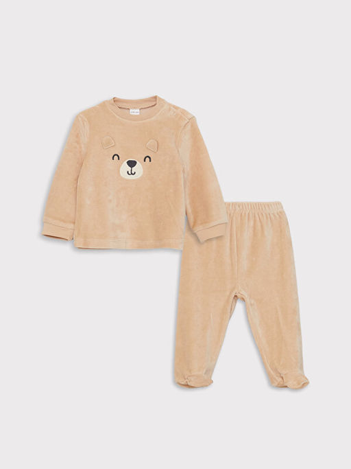 Bisiklet Yaka Uzun Kollu Erkek Bebek Sweatshirt ve Pantolon 2li Tak?m