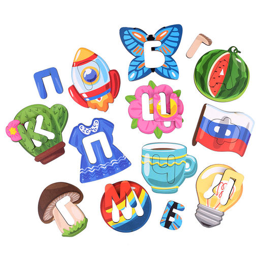 Пазлы зигзаг "Азбука" (деревянная)