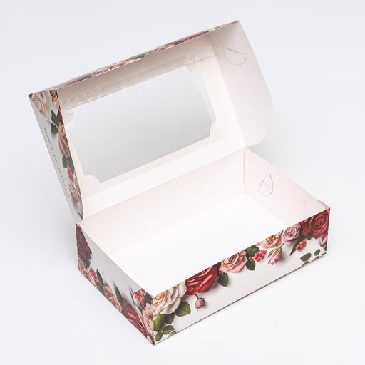 Цена за 5 шт. Коробка складная с окном «С 8 марта!», 25×15×7 см