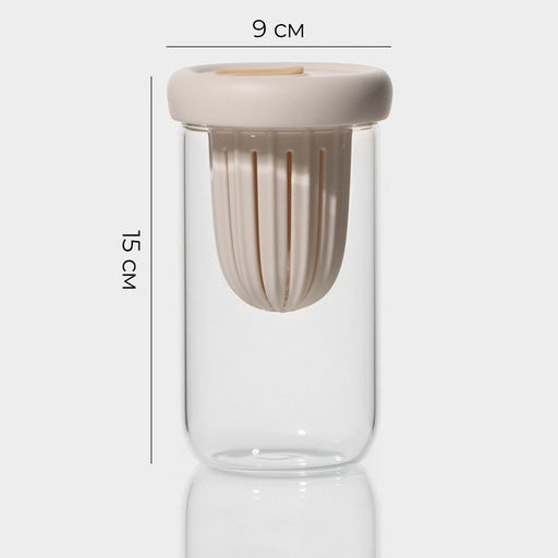 Стакан с крышкой и трубочкой Бьорн, 450 мл, стекло - Simaland фото 3