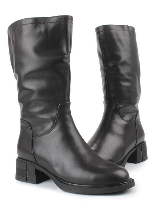 Z4230M BLACK Сапоги зимние женские (натуральная кожа, натуральный мех)