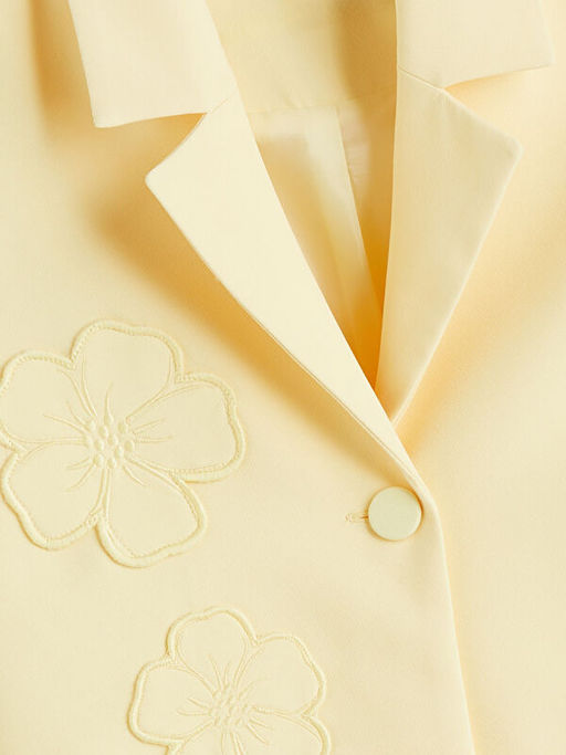 ?i?ekli K?z ?ocuk Crop Ceket