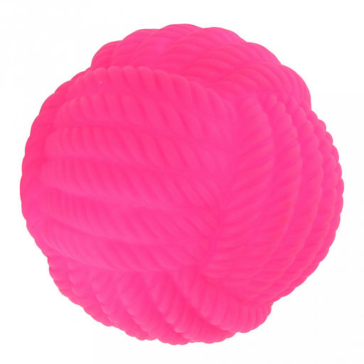 Игрушка для собаки Клубок д7см, с пищалкой, ПВХ, фактурная, цвета микс (ярко-розовый, ярко-оранжевый, желтый), Пэт тойс (Pet toys) (Китай)  фото 2