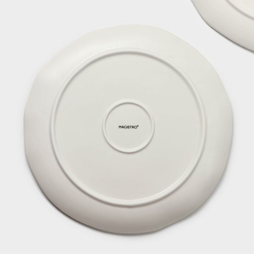 Тарелки Magistro Terazzo, d=27 см, набор 2 шт., фарфор, белые  фото 7