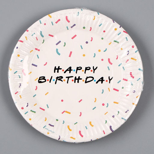 Тарелка бумажная Happy birthday, 18 см, в наборе 6 штук - Страна карнавалия фото 9