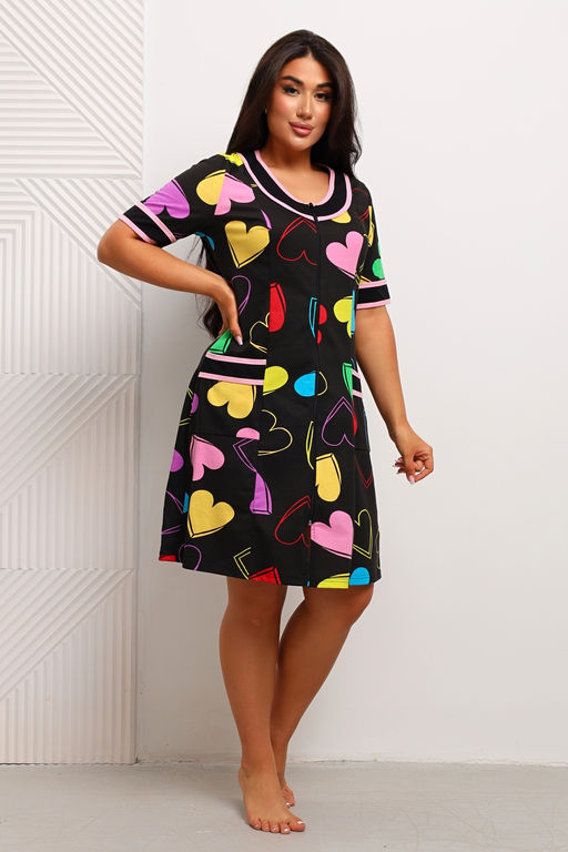 Халат женский из кулирки Марфа сердечки - Амадэль фото 15