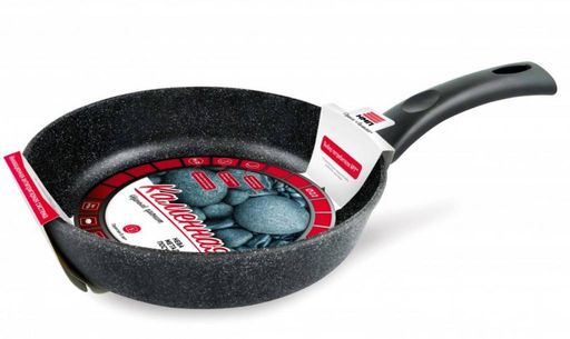 Сковорода Каменная Чёрный гранит несъемная ручка, 22 см - Нева металл посуда фото 2