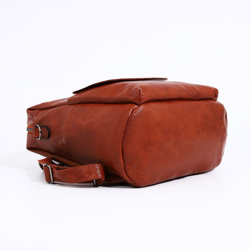 Рюкзак женский из искусственной кожи на молнии, 2 кармана, цвет рыжий - Simaland фото 4