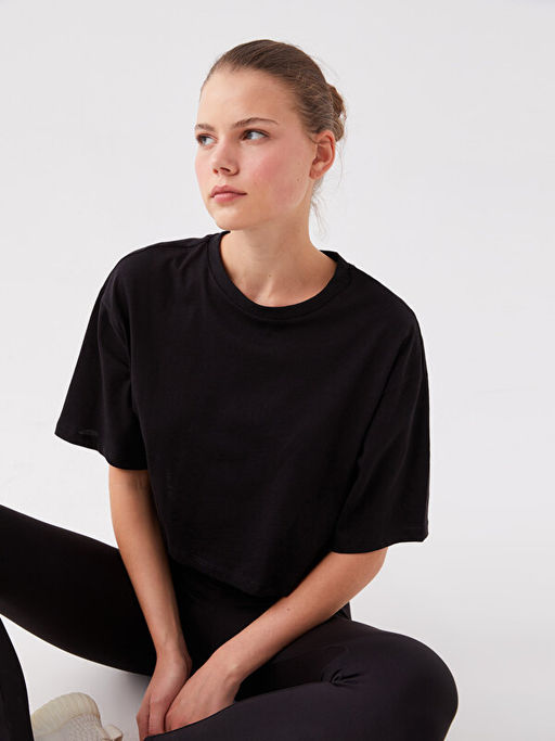 Bisiklet Yaka Oversize Kad?n Spor Ti??rt