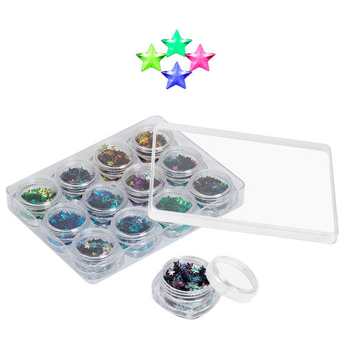 Nail Art Набор пайеток звёздочки, 12 шт/наб.  фото 2