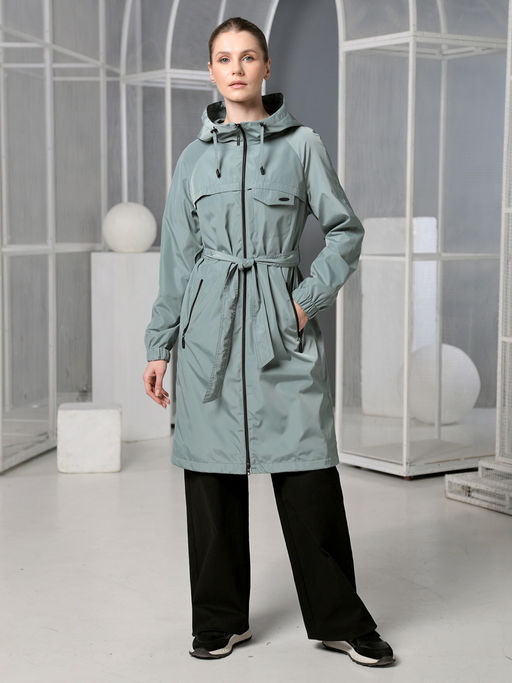 25133 Плащ серо-зеленый - Dizzyway фото 2