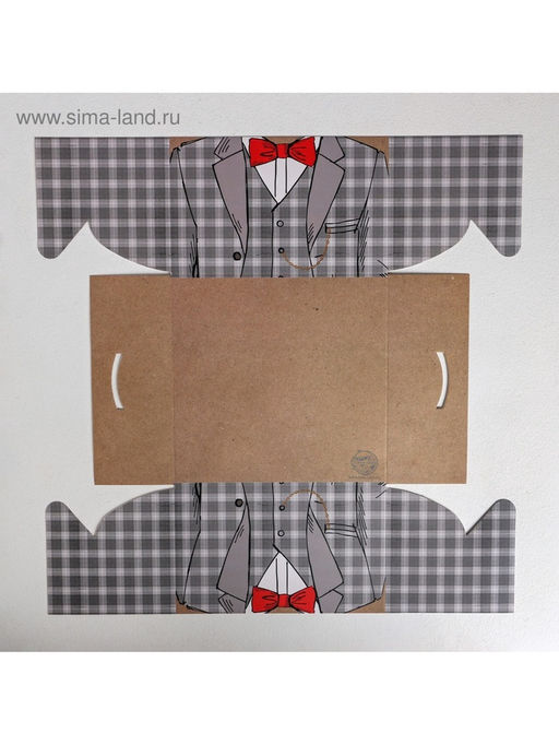 Цена за 5 шт. Коробка для капкейков, кондитерская упаковка, 4 ячейки «Настоящему мужчине», 16×16×10 см