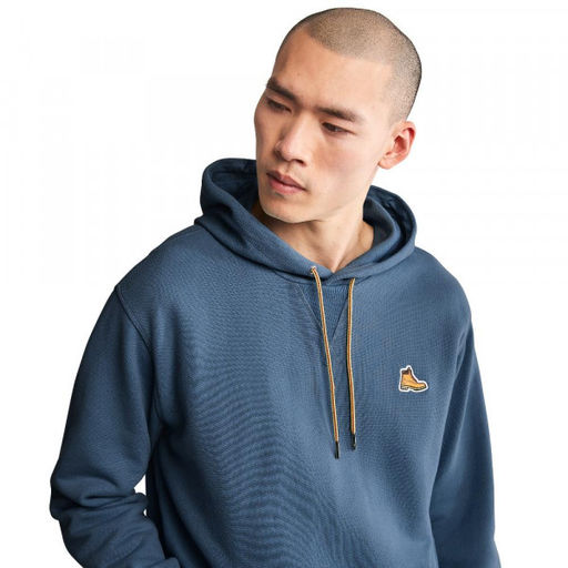 Мужская толстовка Timberland Sweatshirt Hoodie Boot Logo Regular синяя  фото 4