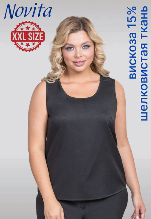 NOVITA Топ 1118 черный фото 29