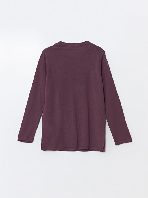 Bisiklet Yaka Kendinden Desenli Uzun Kollu Kad?n Triko Kazak - Waikiki фото 2