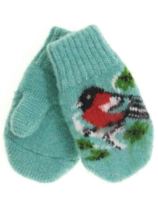 Варежки детские круговые "Снегирь на ветке" 0101-4