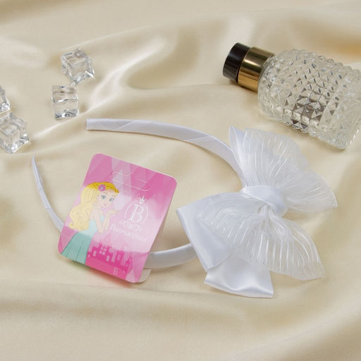 Цена за 2 шт. Ободок для волос «Школьница», полоски, 1 см, белый