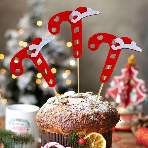 Цена за 5 шт. Шпажки для канапе новогодние Карамелька, набор 3 шт.