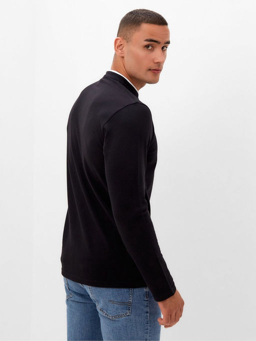 Лонгслив поло мужской MINAKU: Basic line MAN, чёрный, размер 54