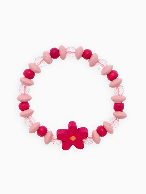 Цена за 2 шт. Набор детских украшений Выбражулька «Цветочки», 2 предмета: бусы, браслет d=6 см розовый