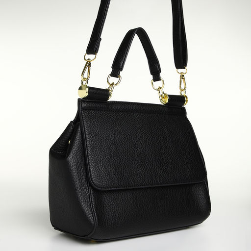 Сумка женская мессенджер TEXTURA на магните, 25×9×17 см, чёрная